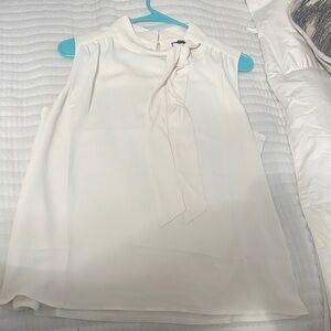 Ann Taylor Cream Sleeveless Blouse